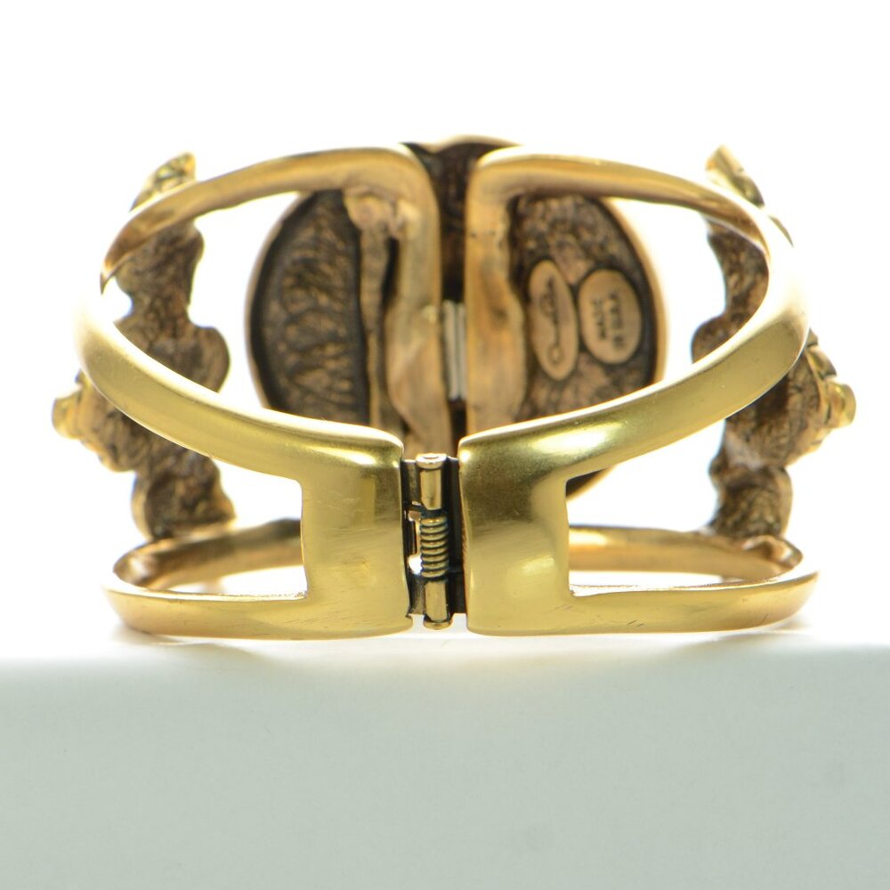 Oscar de la Renta Golgtone & Green Cuff Bracelet - Picture 8 of 8